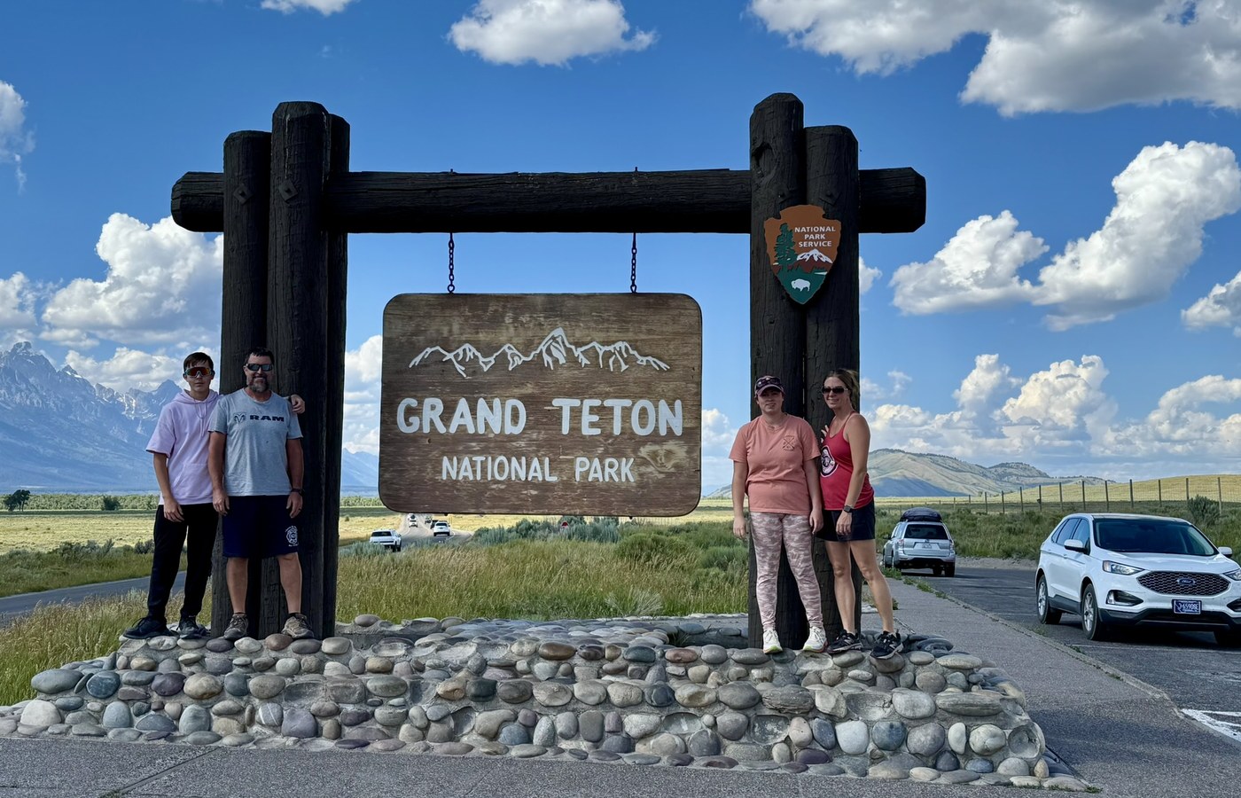 Campfires and Motors family visiting Grand Teton National Park